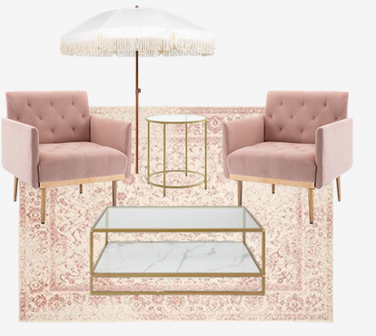 Arenlace Event pretty in pink lounge set event rental