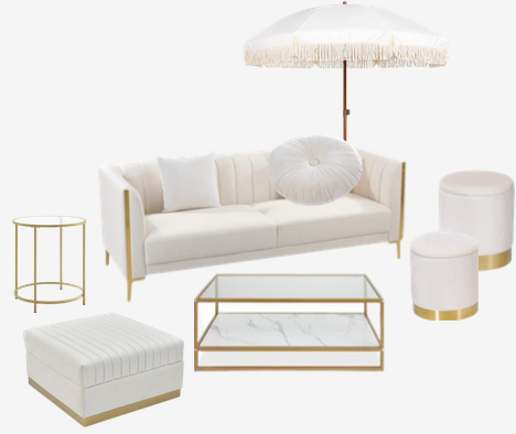 Lux lovers lounge set in white