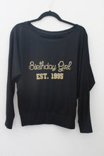 Birthday Girl Est.1995 Off the Shoulder Shirt - Hung with Text