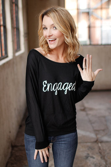 Recently Engaged? Shop Our Adorable Engaged Off The Shoulder Shirt
