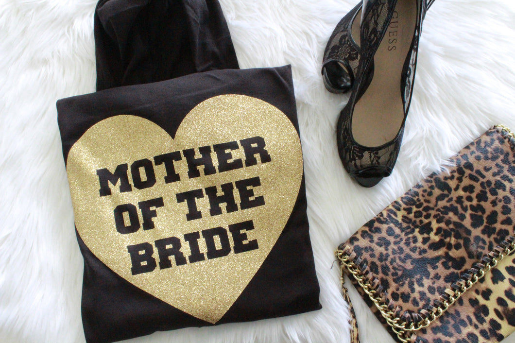 Heart Mother of the Bride Hoodie - Flat Lay