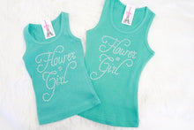 Teal Flower Girl Rhinestone Tank top - Arenlace Bridal Boutique 