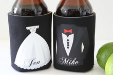 Bride & Groom Drink Koozies - Close Up