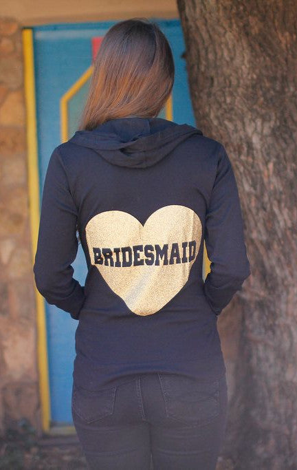 Heart Bridesmaid Hoodie - Backside Full Body