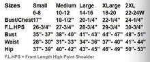 Miss to Mrs T-shirt Sizing Chart 