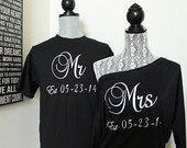 Mr and Mrs Shirts with Wedding Date