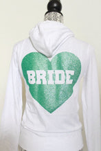 I DO Bride Hoodie Teal Heart